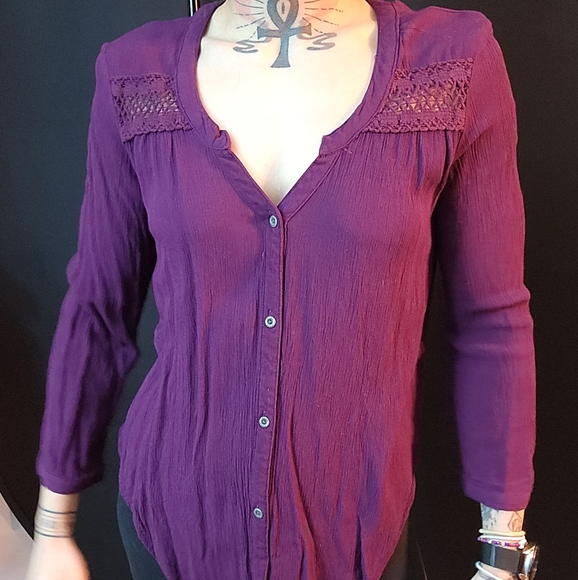 Maroon Flowy Top Blouse - Picture 1 of 4